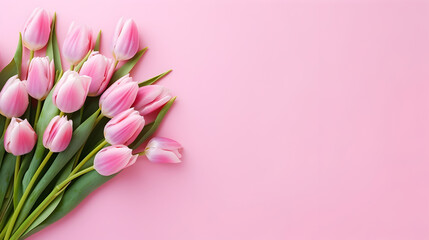 pink tulips on pink background