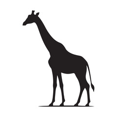 Graceful Giants: Vector Giraffe Silhouette - Capturing the Elegance and Majesty of Africa's Tallest Land Mammal. Minimalist Giraffe Vector, Giraffe Illustrtion.