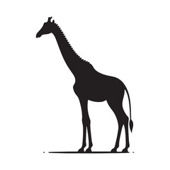 Graceful Giants: Vector Giraffe Silhouette - Capturing the Elegance and Majesty of Africa's Tallest Land Mammal. Minimalist Giraffe Vector, Giraffe Illustrtion.