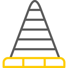 Traffic Cone Vector Line Two Color Icons