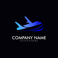 Unique and modern airplane logo. Travel logo template.