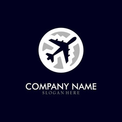 Unique and modern airplane logo. Travel logo template.