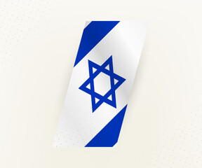 Abstract modern vertical flag of Israel on beige background with dots.