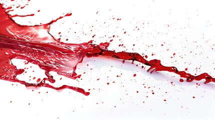 thick red wine splashes running down a white background