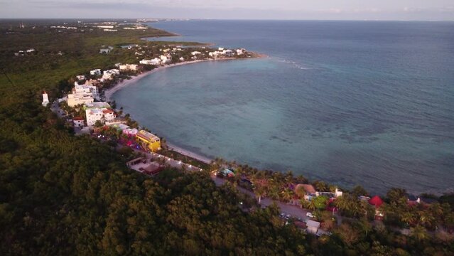 View sunset shot from Akumal, Mexico, Yucatan, Quintana Roo 7 - taken with drone