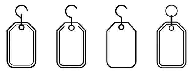 Price tag icon collection. Vector illustration isolated on white.