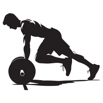 recommend clip art: Fitness Titan: Vector Gym Man Silhouette - Harnessing Strength and Determination in Pursuit of Health and Wellness. gym man illustration, gym person vector.