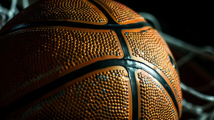 basketball, up-close photo, basketball takes up entire frame, sports photography. - obrazy, fototapety, plakaty