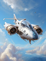 Futuristic Jet Flying High