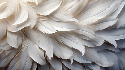 Abstract background with feathers and shapes realistic 3D render wallpaper created with a generative ai technology