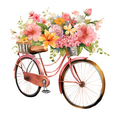 Fototapeta na wymiar Flower Bicycle Clipart