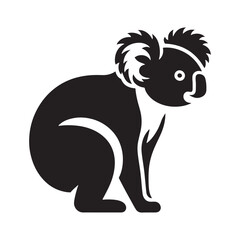Koala Serenity: Vector Koala Silhouette - Embracing the Peaceful Charm of Australia's Beloved Tree-Dweller. Koala Illustration, Koala Vector.