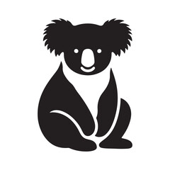 Koala Serenity: Vector Koala Silhouette - Embracing the Peaceful Charm of Australia's Beloved Tree-Dweller. Koala Illustration, Koala Vector. © Wolfe 