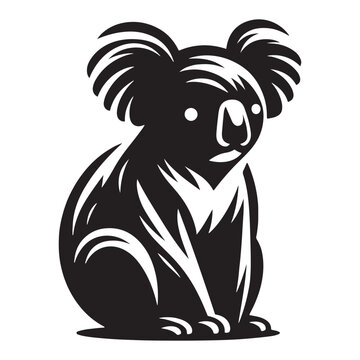 recommend clip art: Koala Serenity: Vector Koala Silhouette - Embracing the Peaceful Charm of Australia's Beloved Tree-Dweller. Koala Illustration, Koala Vector.