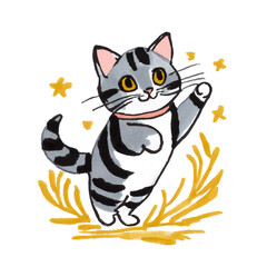 落書き調の子猫のイラスト