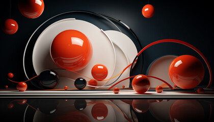 Abstract Colorful Balloons background realistic 3D render wallpaper created with ai generative technology