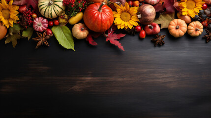 Autumn or Thanksgiving decoration arranged