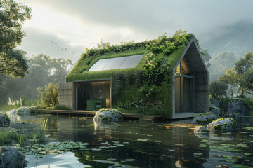 Obraz premium Advanced clean energy sources power sustainable landscapes. AI Generated