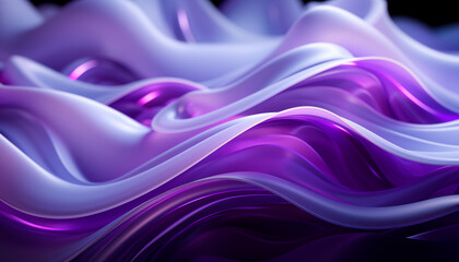 Abstract purple wave background with lines and cruves realistic 3D render wallpaper created with a generative ai technology