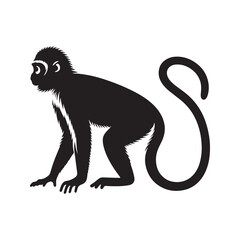 Primal Elegance: Vector Monkey Silhouette - Capturing the Agile and Playful Spirit of Primates in Striking Form. Monkey illustration, Monkey Vector.