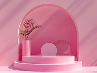 3D background products minimal podium scene with geometric platform