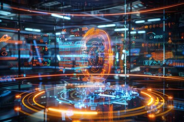 Fototapeta premium Explore new dimensions of visual storytelling and learning with holographic displays, blending entertainment and education through immersive technologies.