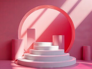 Obraz premium 3D background products minimal podium scene with geometric platform