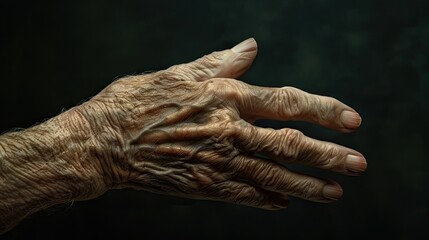 Hand of elderly person with arthritis