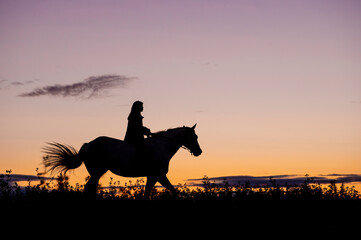 Applebug - Horseback Riding against the sunset - Eastern Ontario