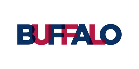 Buffalo, New York, USA typography slogan design. America logo with graphic city lettering for print and web.