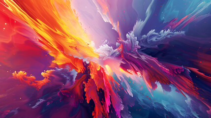 Vibrant abstract artwork with a dynamic explosion of colors