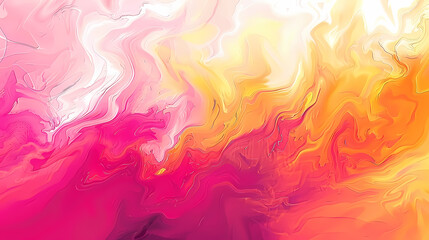 Vivid Swirls of Pink and Yellow in Abstract Artwork