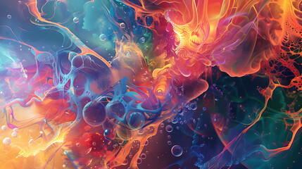 Abstract cosmic artwork with vivid colors