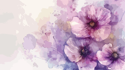 Watercolor hand draw flower 