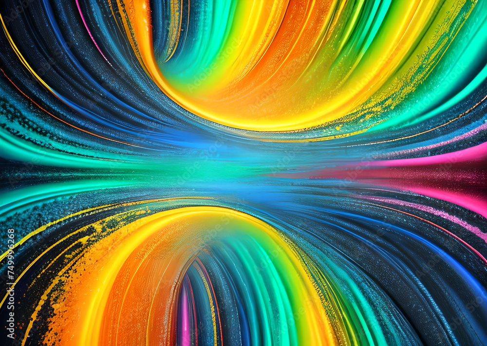 Poster  Colorful flowing spiral liquid waves background wallpaper,mixed gradient color abstract high definition and high definition,Generative AI