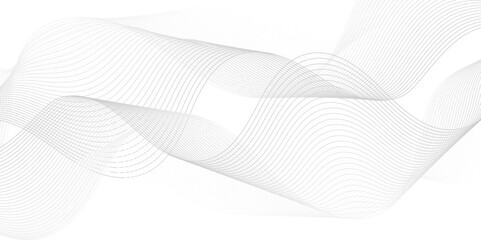 Vector abstract white and gray technology wave background. futuristic gradient and white wave curve lines banner  design. Modern template design flowing particles wave.