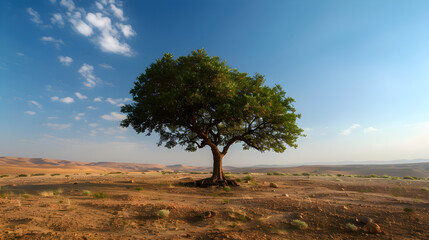 multifaceted argan tree amidst arid desert nature