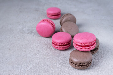 french dessert - macarons, selective focus, space for text