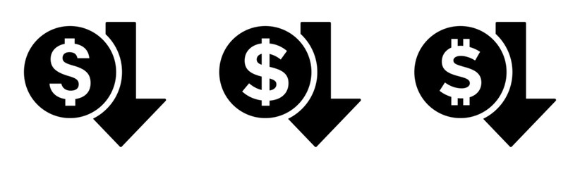 Obraz premium Cost reduction flat vector icon designs