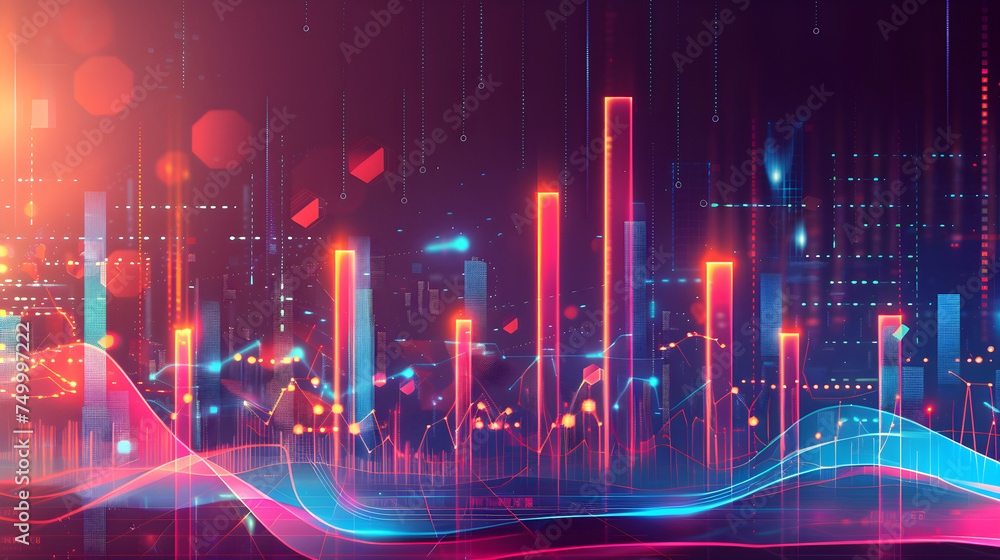 Aufkleber abstract financial data technology background