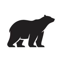 Arctic Serenity: Minimal Vector Polar Bear Silhouette - Capturing the Grace and Majesty of the North's Iconic Creature. polar bear illustration, polar bear vector.