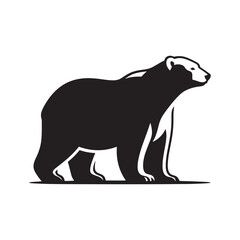 Arctic Serenity: Minimal Vector Polar Bear Silhouette - Capturing the Grace and Majesty of the North's Iconic Creature. polar bear illustration, polar bear vector.