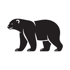 Arctic Serenity: Minimal Vector Polar Bear Silhouette - Capturing the Grace and Majesty of the North's Iconic Creature. polar bear illustration, polar bear vector.