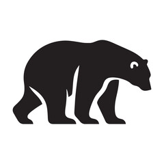 Obraz premium Arctic Serenity: Minimal Vector Polar Bear Silhouette - Capturing the Grace and Majesty of the North's Iconic Creature. polar bear illustration, polar bear vector.