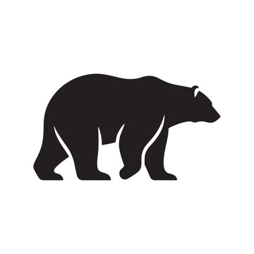 Arctic Serenity: Minimal Vector Polar Bear Silhouette - Capturing the Grace and Majesty of the North's Iconic Creature. polar bear illustration, polar bear vector.