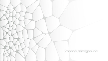 Elegant white abstract background with voronoi fracture elements.