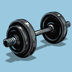Dumbbells barbells vector illustration. Gym equipment fitness club logo or icon design element