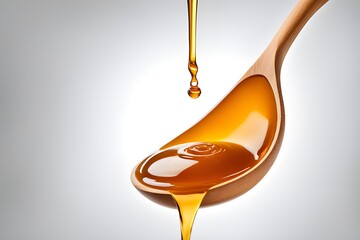 honey dripping from a wooden spoon