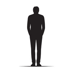 Solitude's Shadow: Vector Sad Man Silhouette - Expressing the Weight of Emotion in Minimalistic Form. depressed man vector, sad person illustration.
