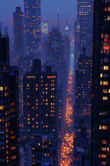 noir manga night scyscraper flat texture of windows , cityscape tall buildings Generative AI